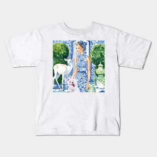 The world in blue and white Kids T-Shirt